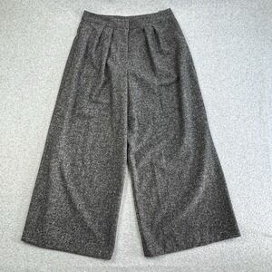 Worthington Wide Leg Mid Rise Pants Womens 12P Soft Black White Trouser MSRP $68